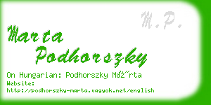 marta podhorszky business card